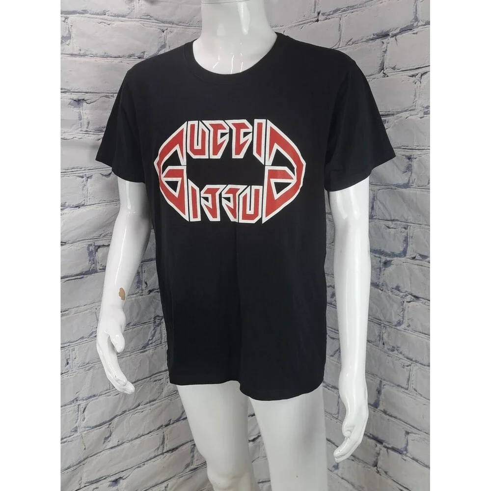 Gucci Men's Tshirt Tee Flipped Metal Logo Jersey Cotton Italy Size Large